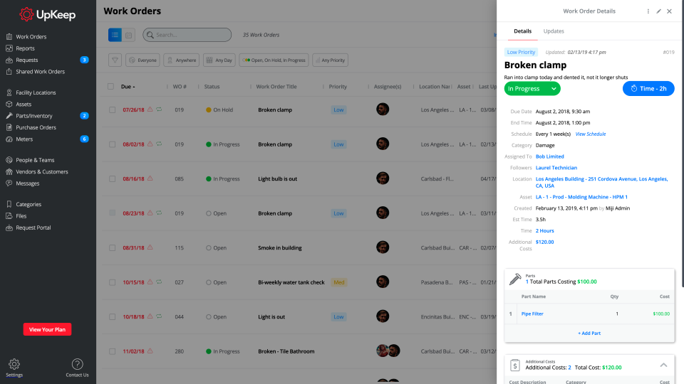 Upkeep booking system