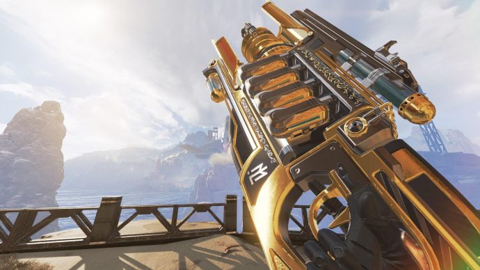 A screenshot of the Charge Rifle in Apex Legends.