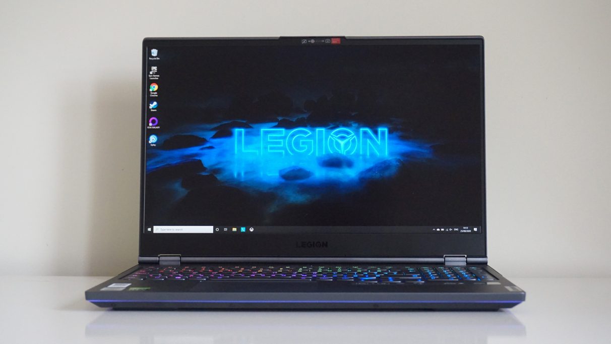 A photo of the Lenovo Legion 7i from a face on perspective.