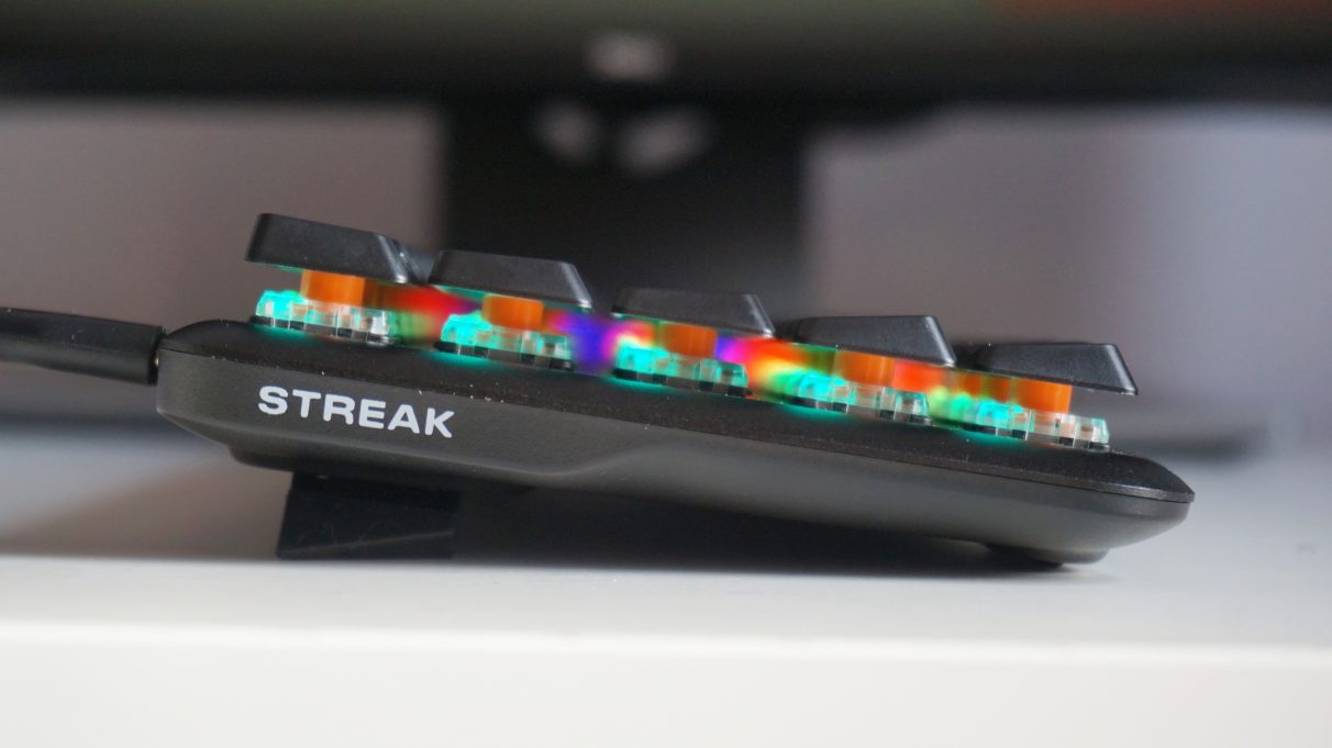 A photo showing the low-profile keys of the Fnatic Streak65 gaming keyboard.