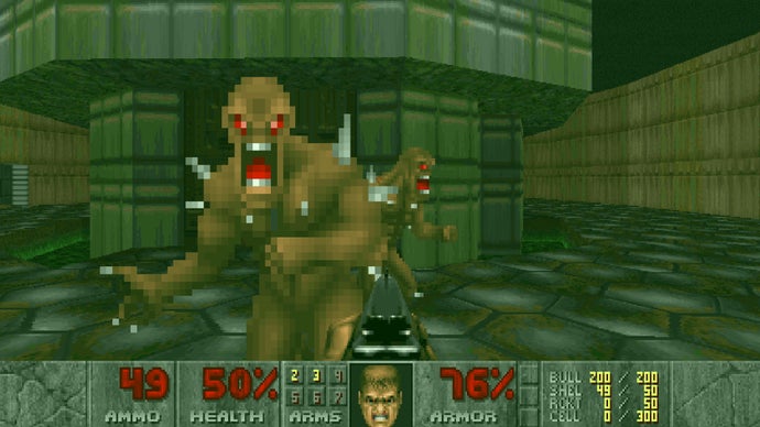 Screenshot of DOOM 1993 enemies
