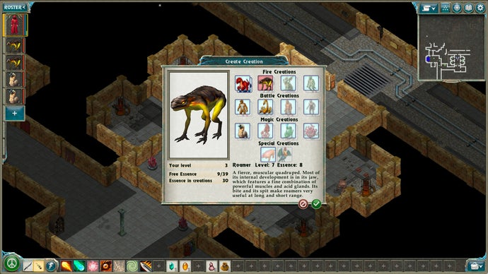 Creating a creature as a shaper in RPG Geneforge 2 - Infestation